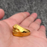 Abstract Face Contour 18K Gold Plated  Ring