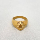 Abstract Face Contour 18K Gold Plated  Ring