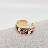 Enamel Gold-Plated Evil Eye Ring: Blue