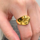 Abstract Face Contour 18K Gold Plated  Ring