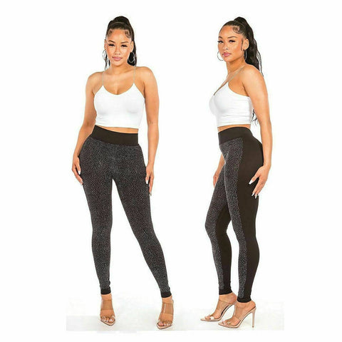 Tiny Chip Rhinestone patched Leggings: PL