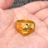 Abstract Face Contour 18K Gold Plated  Ring