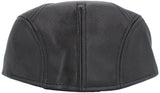 Black Leather Ascot Cap