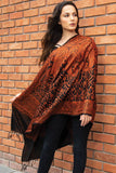 Sanika Embroidered Shawl: Black & Silver