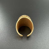 Turquoise Rhinestone Alloy Rings: Gold