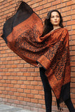 Sanika Embroidered Shawl: Black & Silver