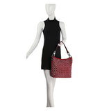 Rhinestone Patterned Hobo Handbag: Black