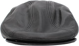 Black Leather Ascot Cap