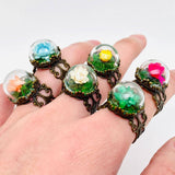 Colorful Baby's Breath Dried Flowers Classical Ring - PDF: Yellow