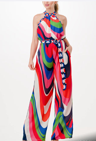 Swirl chiffon jumpsuit