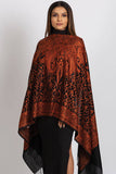 Sanika Embroidered Shawl: Black & Silver