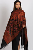 Sanika Embroidered Shawl: Black & Silver