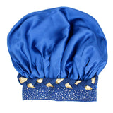 Bonnet Blue Gold Satin Wide Edge Braid Women: Royal Blue / Gold / Jumbo