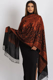 Sanika Embroidered Shawl: Black & Silver