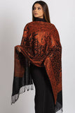 Sanika Embroidered Shawl: Black & Silver
