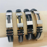 Men's Silicone Titanium Steel  Bracelet