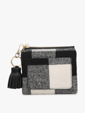 WL1890A Lena Coin Pouch w/ ID Holder: Plaid-Red/Black