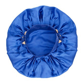 Bonnet Blue Gold Satin Wide Edge Braid Women: Royal Blue / Gold / Jumbo
