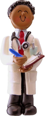 African-American Doctor Christmas Tree Ornament