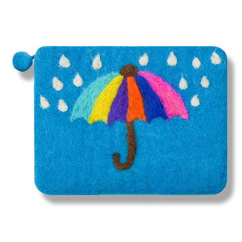 Umbrella Design Coin Purse: Turquoise