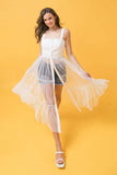 White  tank top with tulle skirt