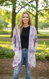Purple and white hooded jacket