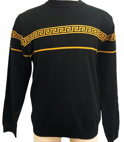 black and gold men's sweater