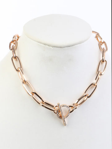 Sparkle Toggle Chain Link Necklace