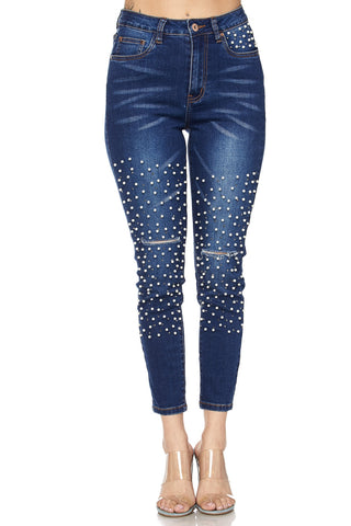 pearl studded jeans