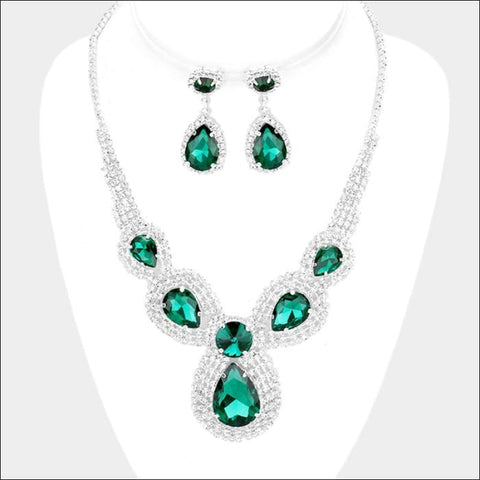 Emerald Marquise necklace set