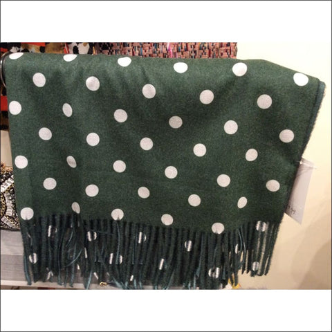 Green polka dot scarf - scarf
