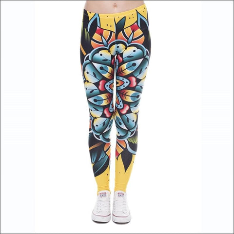 Tattoo flower leggings - Leggings
