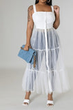 White tulle tank top dress