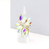 Marquise Crystal Cluster Stretch Ring: Gold Orange