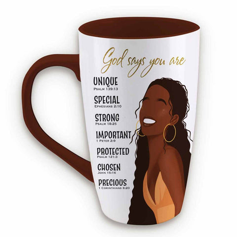 GOD SAYS LATTE MUG