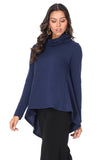 Lillian High-Low Knit Top: Navy / S