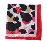 Abstract Animal Print Satin Scarf: Blue