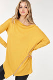 Cashmere Hacci Long Sleeve Top with Zippers