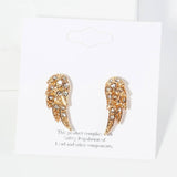 Crystal Stone Paved Wing Stud Earrings
: Silver