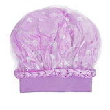 Bonnet Purple Satin Wide Edge Double Layer Women: Purple / Multi Tone / Jumbo