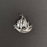 Blue Sailboat Brooch