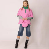 Pink and Green Quilted Poncho