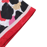 Abstract Animal Print Satin Scarf: Blue