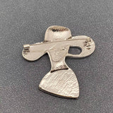Abalone Shell Silver Tone Trendy Lady Brooch