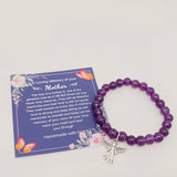 Gift for Mom Multi-style Pendant Amethyst Elastic Bracelets: Butterfly