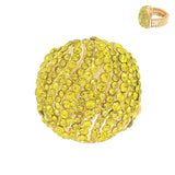 Crystal Rhinestone Pave Dome Stretch Ring: Zebra
