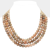 Chunky Metal Ball Beaded Faux Leather Magnetic Necklace: CGS