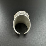 Druzy Rhinestone Alloy Rings: Silver-Gun Metal