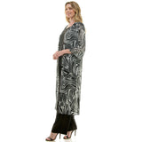 3 PC CARDIGAN STRAIGHT LEG PANT SET : BLACK/CREAM / S