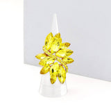 Marquise Crystal Cluster Stretch Ring: Gold Orange